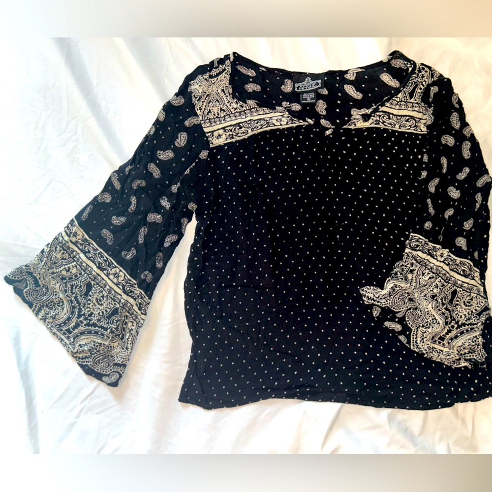 Angie Western Mixed Pattern Blouse